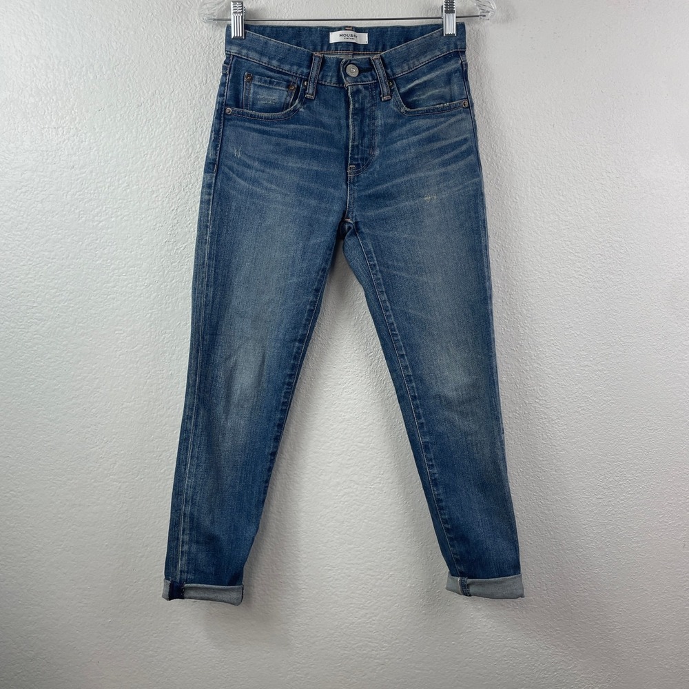 Moussy Vintage Womens Skinny Jeans Medium Wash Distressed Blue Denim‎ Size 24